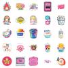 50PCS Anxiety Quote Cartoon Graffiti Stickers, English Anxiety-Themed Phrases Decorative Stickers