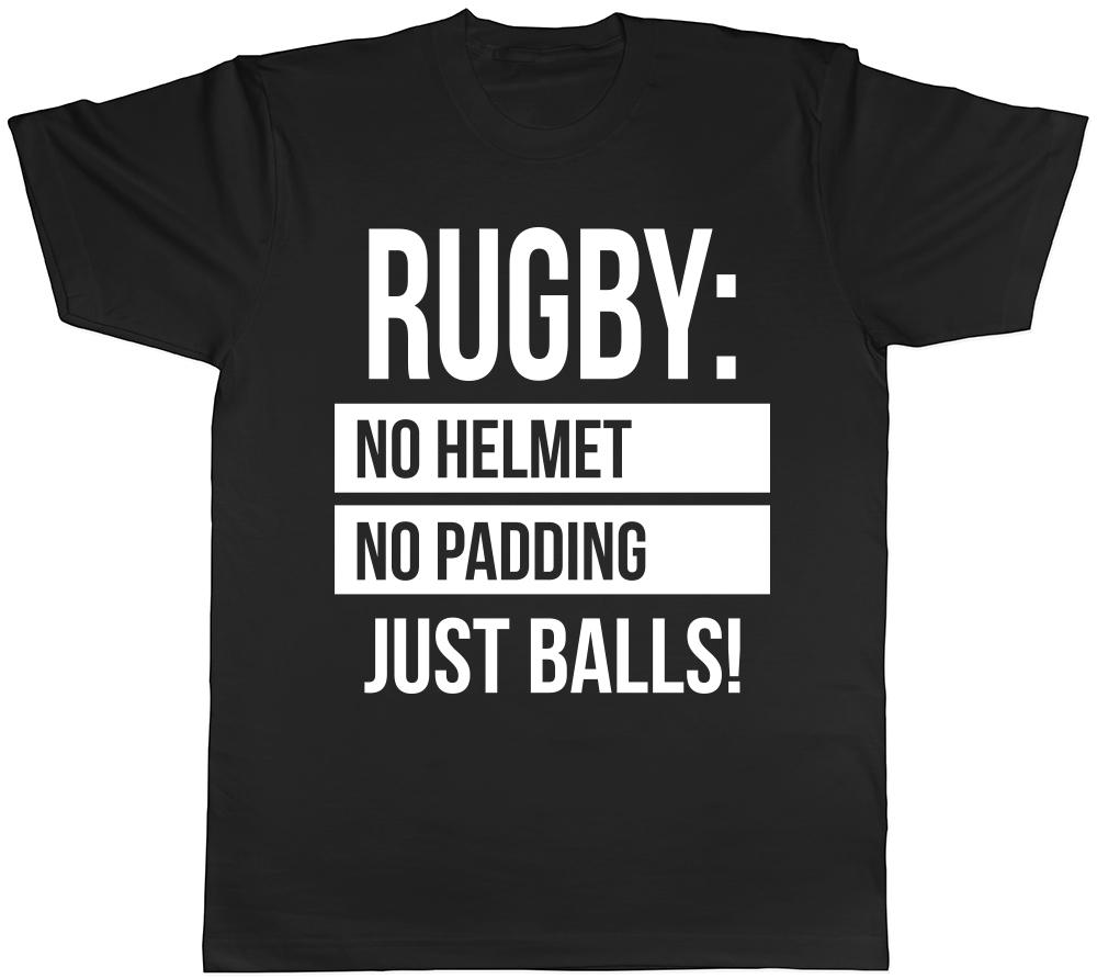 Rugby No Helmet No Padding Just Balls Unisexs Unisexs Ladies TShirt Tee