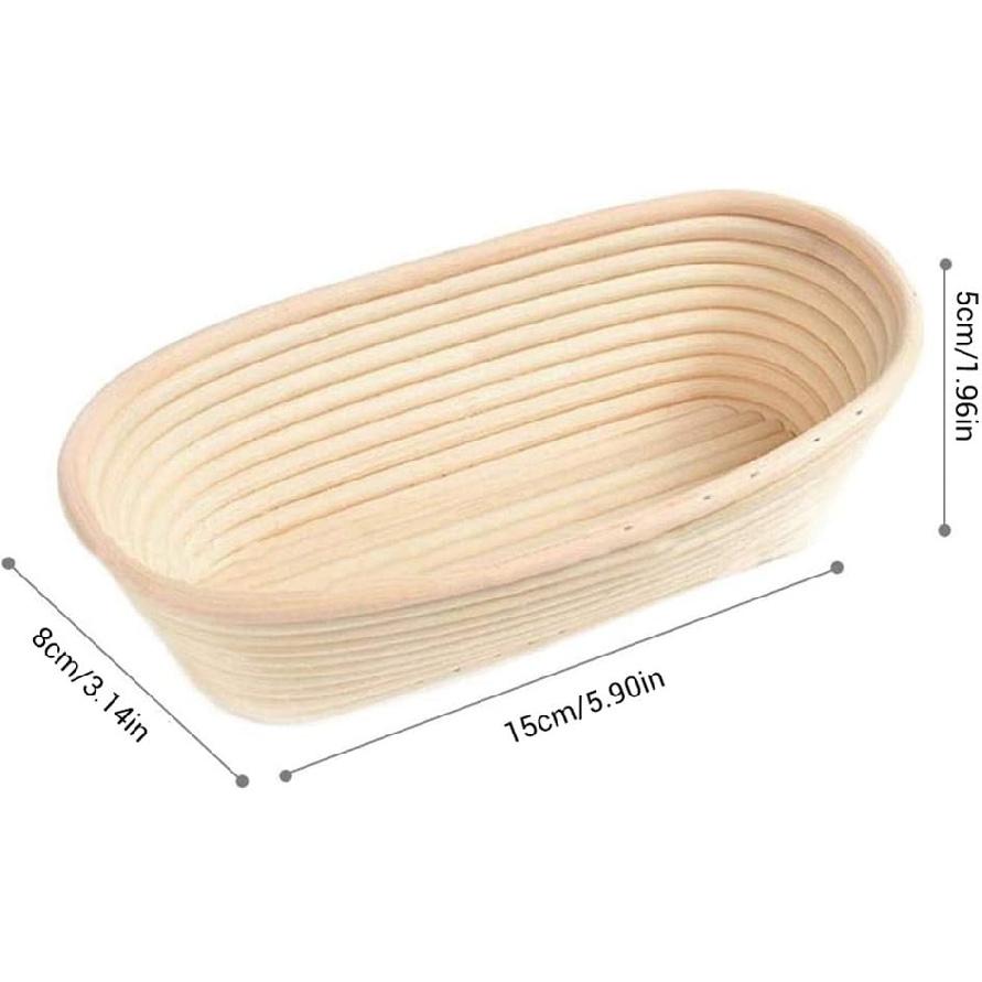 Oval Rattan Basket Bread Proofing Basket with Linen Liner, Bread Proofing Proving Baskets Bread Making Tools Pastry Dough Sourdough Proofing Blooming