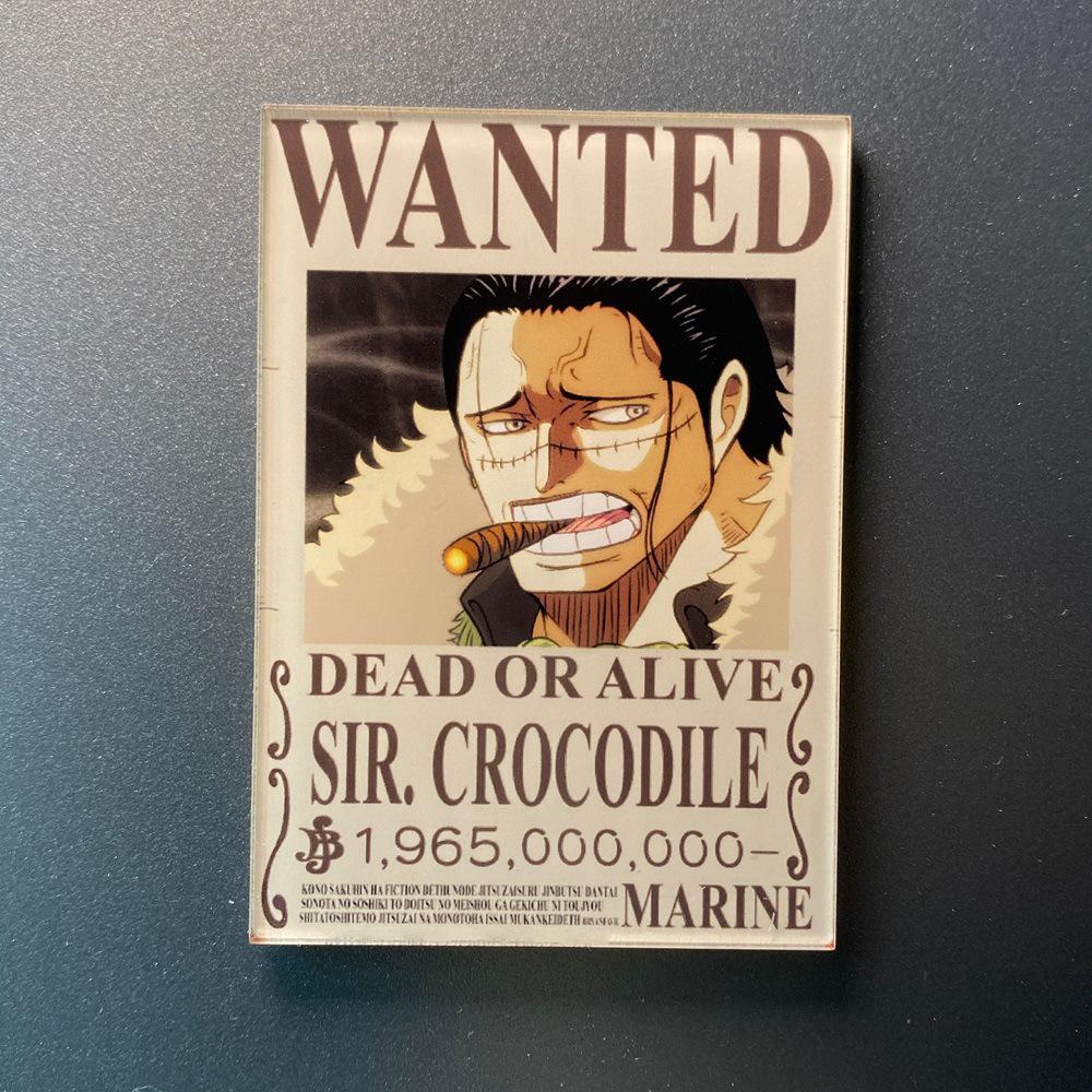 Kreativní magnet s plakátem Wanted z One Piece - Anime Kreslená Dekorace na ledničku & Samolepka na vzkazy