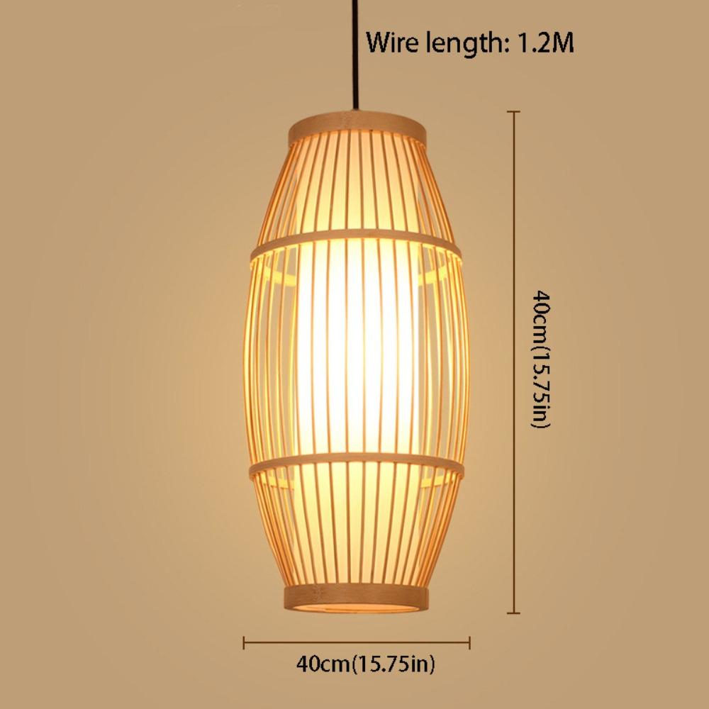 Woven Rattan Pendant Lamp Hand Knitted Ceiling Light Rural Handmade Wicker Chandelier Bedroom
