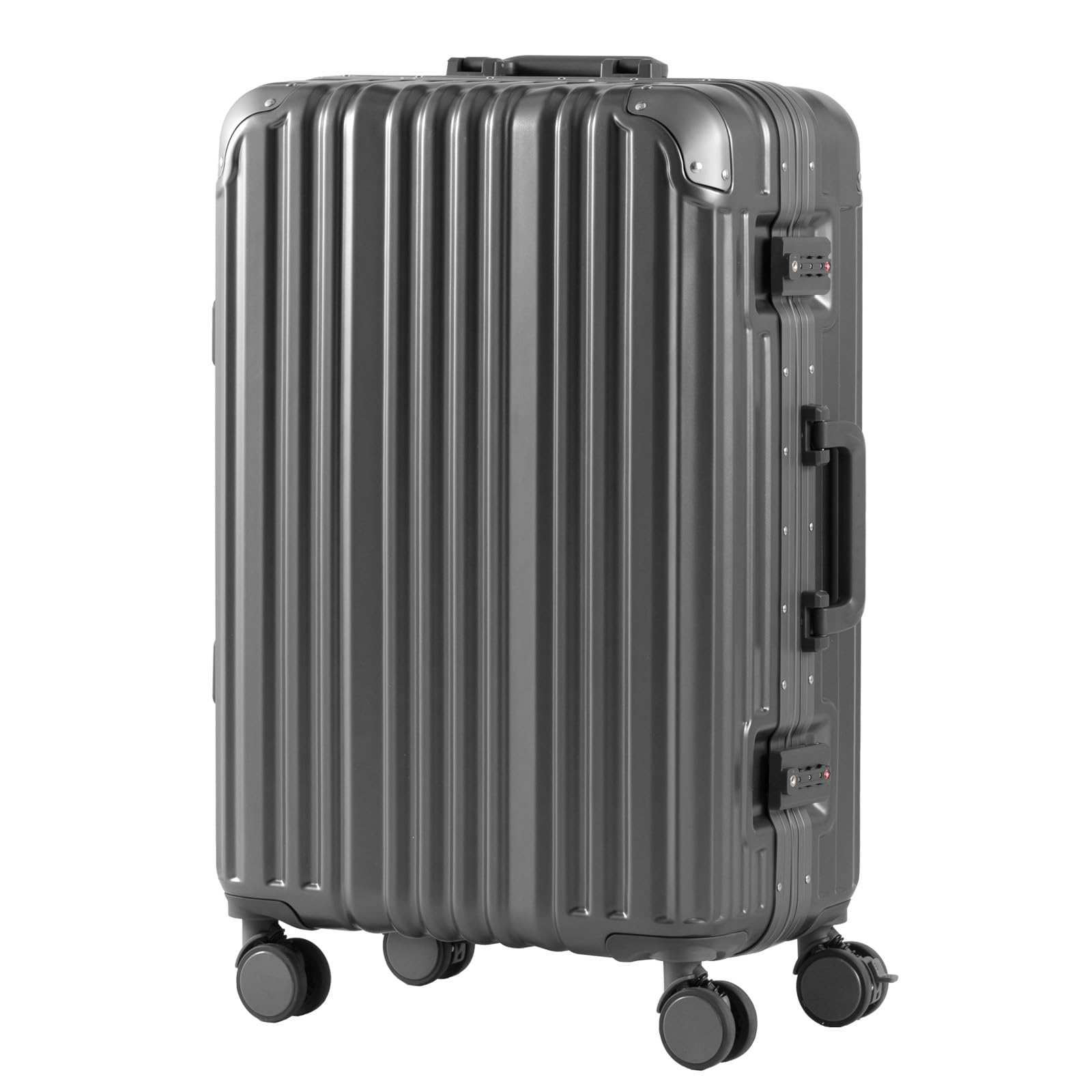 

Кейс для перенесення Алюмінієва рама Розмір S Ширина 36см Висота 53см Коліщатка з фіксаторами Підставка для смартфона Тримач для чашки Валіза [Tance Gen] Багатофункціональна ручна поклажа темно-сірий