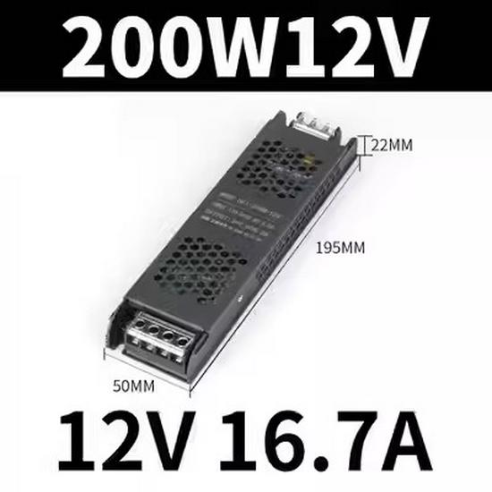 Black King Kong 12V To 24V LED Transformer: Silent, Slim, New Model Power Adapter for LED Strip Lights.