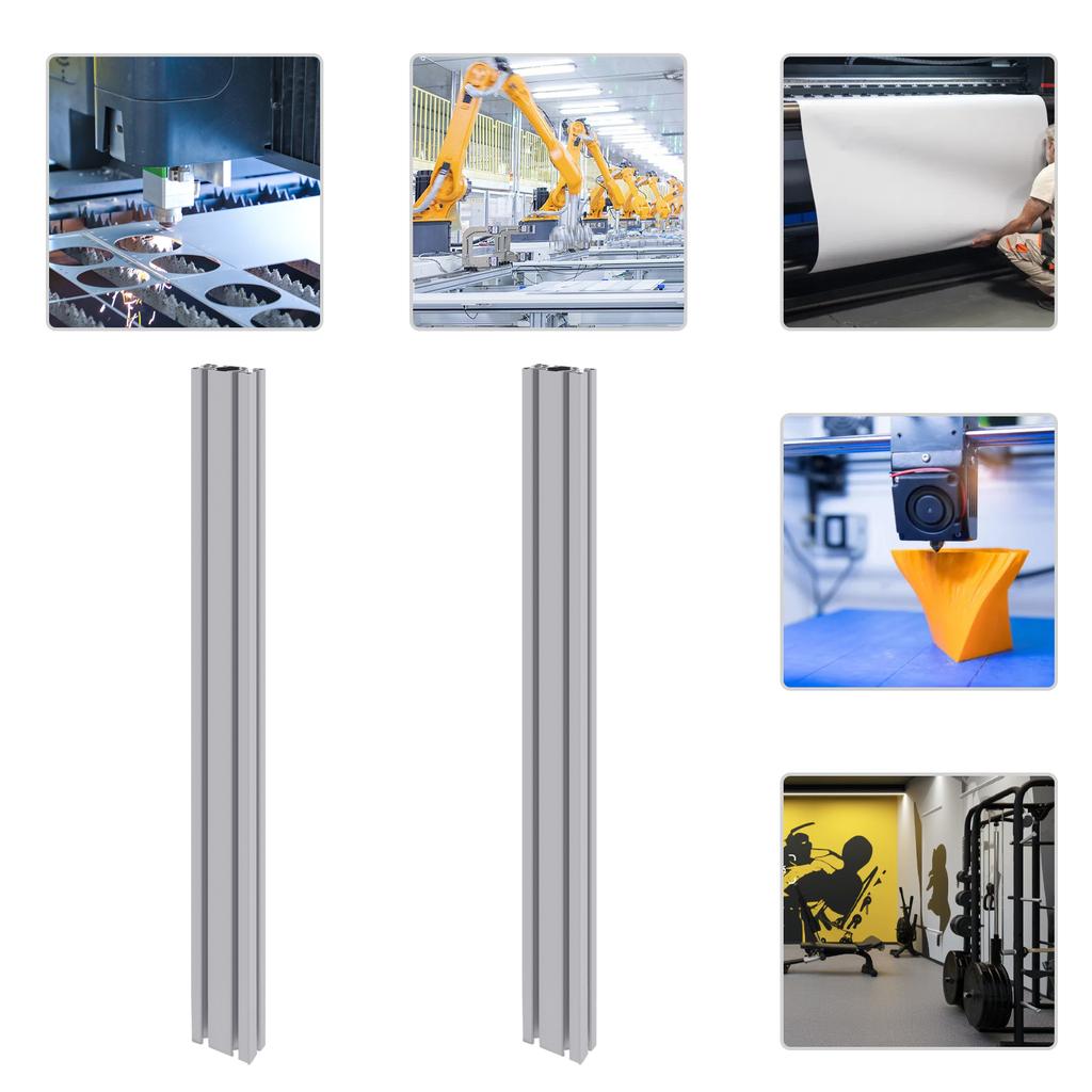 2-Pack 1M Silver 4080 T-Slot Aluminum Profiles, 6063 Aluminum Alloy Extrusion, 100x80x40mm Structural Framing, Industrial Rails