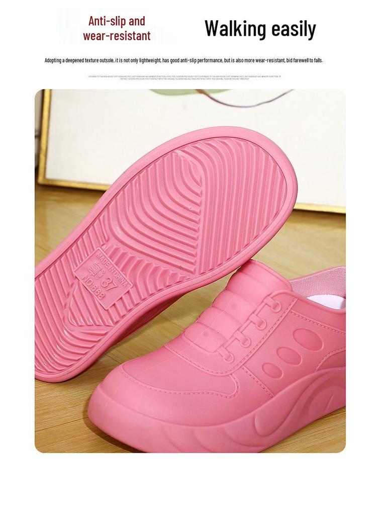 Αδιάβροχες Μπότες Βροχής Γυναικείες Αντιολισθητικές με Κρυφό Τακούνι - Ιαπωνικό & Κορεατικό Στυλ, Ελαφριές, Ύψος Αστραγάλου, για Όλες τις Εποχές