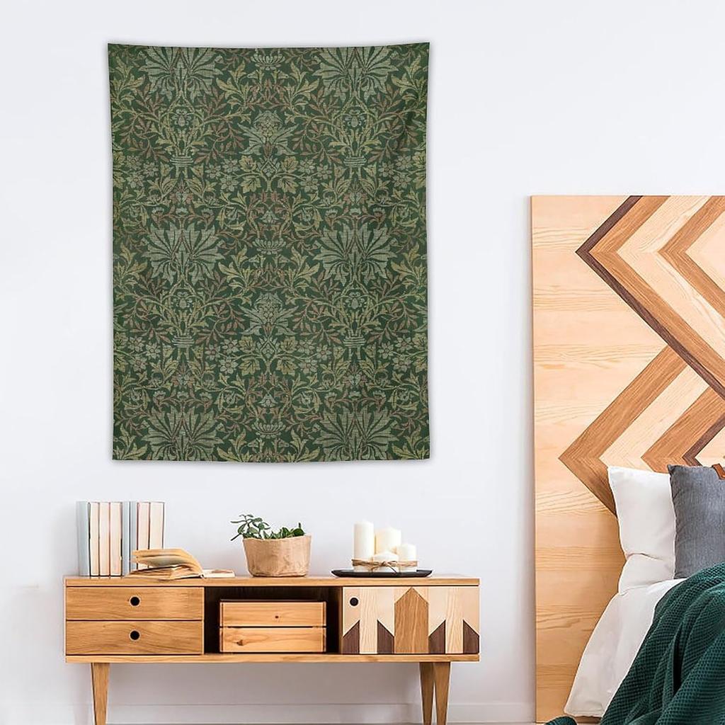 Vintage Plant Tapestry William Morris Art Flower Tree Pattern Tapestry Home Wall Decoration Suitable For Living Room Bedroom