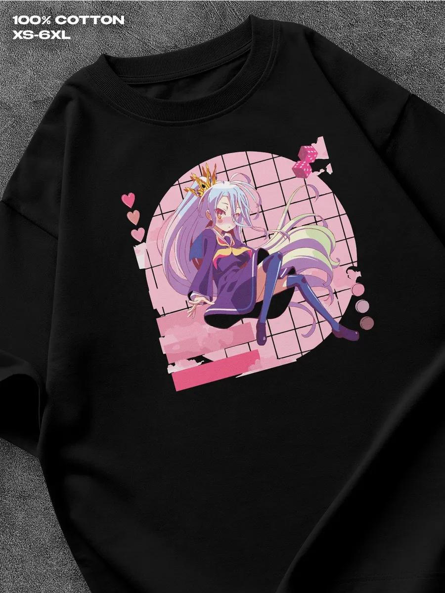 

Футболка No Game No Life Мужская футболка Женские футболки с принтом букв Футболка с коротким рукавом Повседневная уличная футболка Топ M