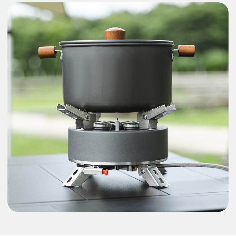 Portable Folding Butane Gas Stove: 5-Core High-Fire for Camping, Boiling, and Cooking Hot Pot