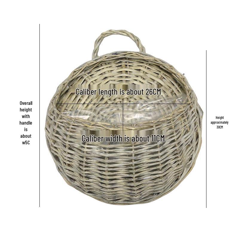 Handmade Willow Woven Wall Hanging Flower Basket Pot