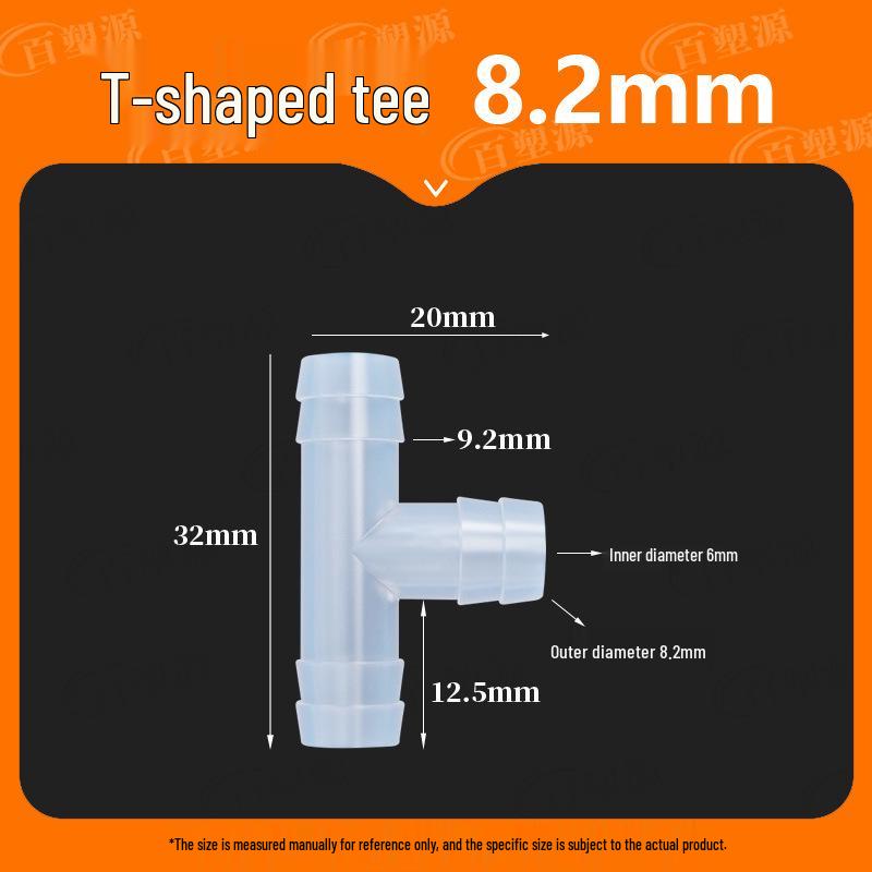 High-Temp Resistant Plastic Hose T-Connector, Quick Connect Fish Tank Accessory, PP Material