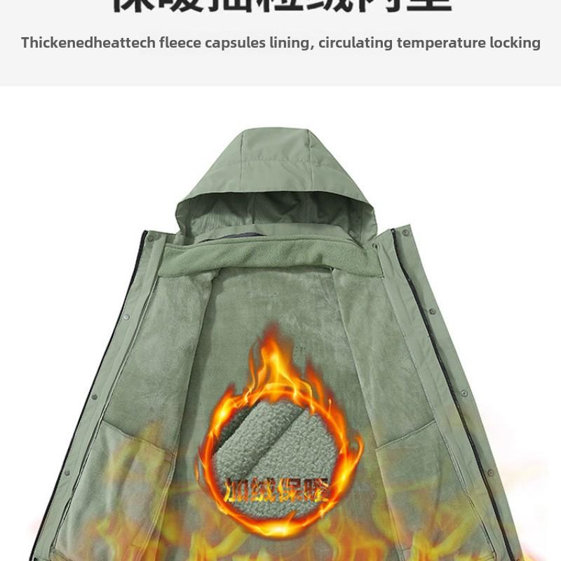 Cozy Up Men's 3 In 1 Jacket Water Resistant Winter Snow Coat Warm Fleece Lined Windproof Hiking Rain Outwear