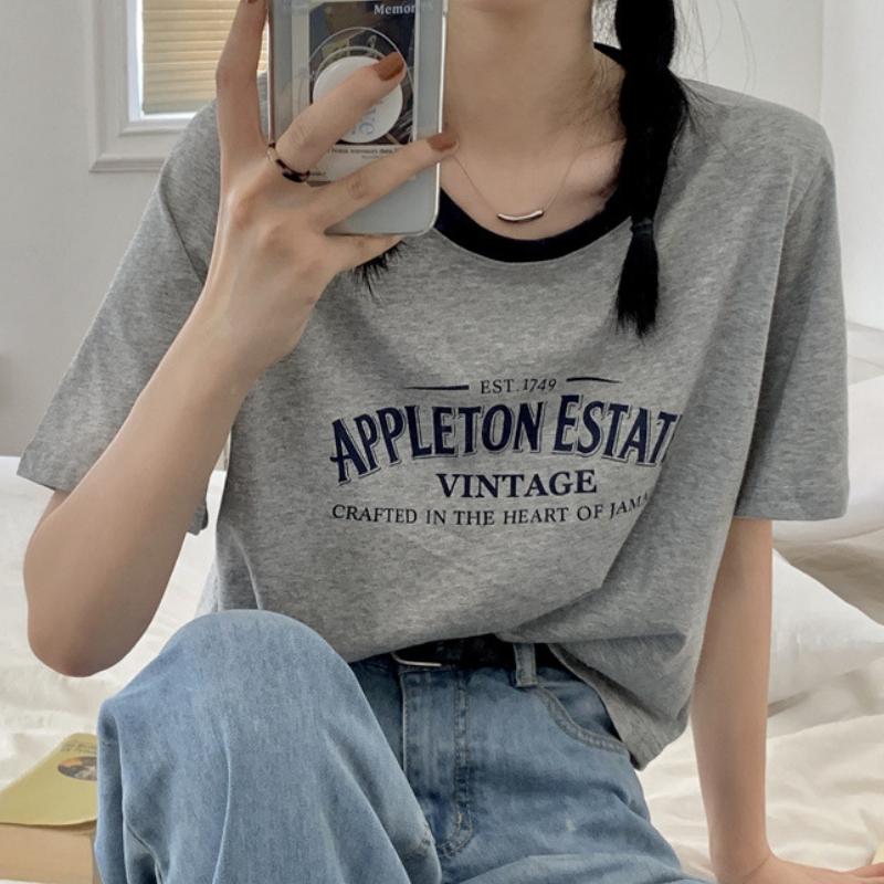 GMXIA Women's Fashion Casual Short Sleeve O-Neck T-Shirt and Top