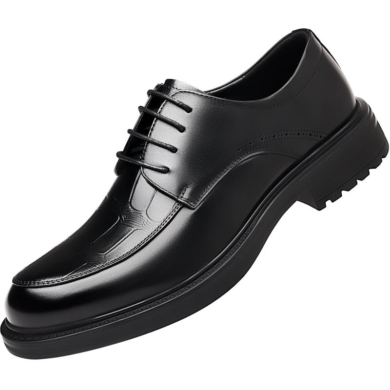 High Quality Casual Leather Men's Casual Business Shoes Fashion Outdoor Antiskid Walking Shoes Flat Designer Round Toe Work Shoe