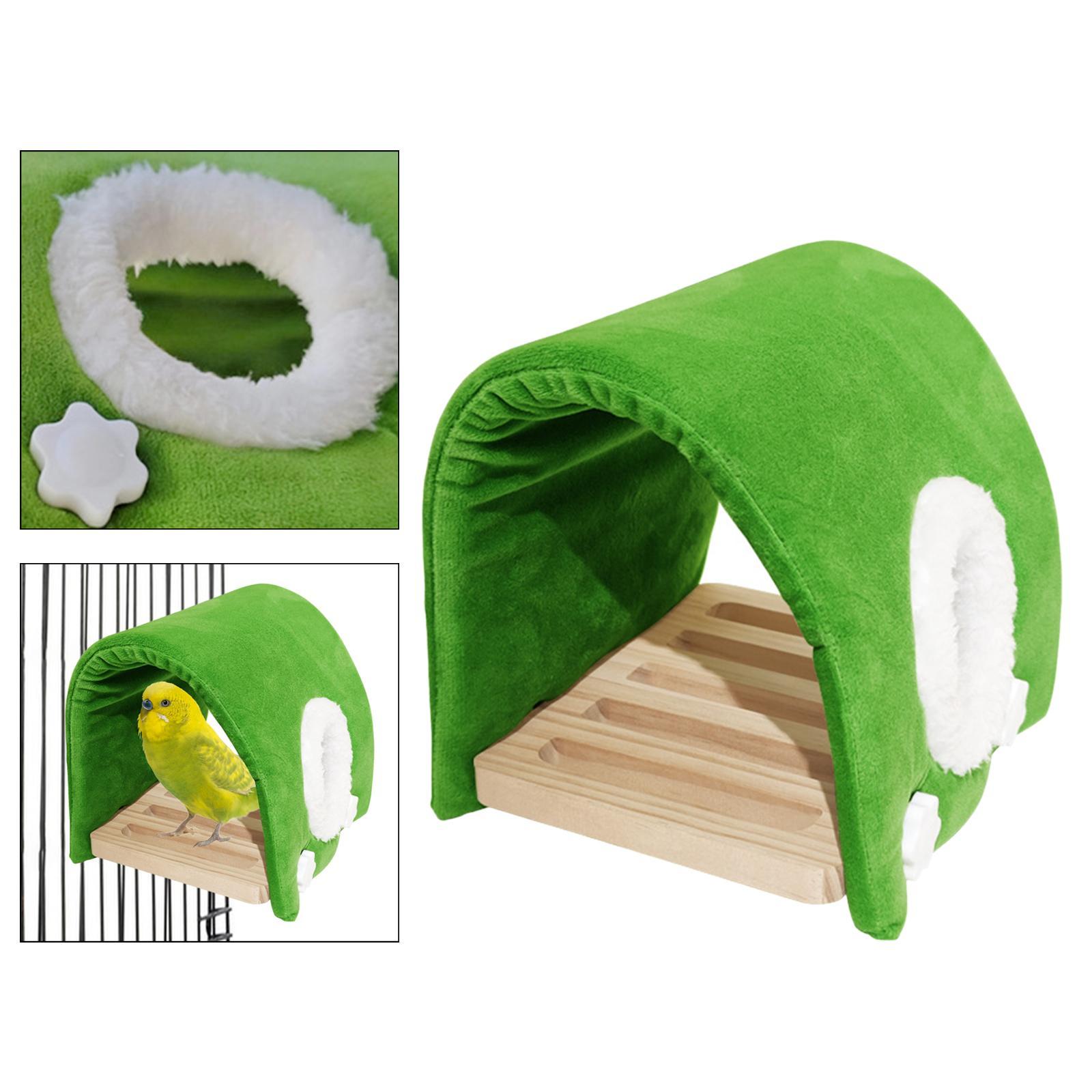 Hanging Velvet Bird Nest House Parrot Hideaway Hut Plush Sleeping Bed for Budgies Cockatiel Cage S
