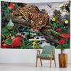 Tropical plant and animal tapestry, leopard wall hanging, Bohemian hippie Tapiz, bedroom, living room, home decoration
