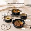 5-Piece Stainless Steel Cookware Set: Non-Stick Soup Pot, Frying Pan, and Milk Pot