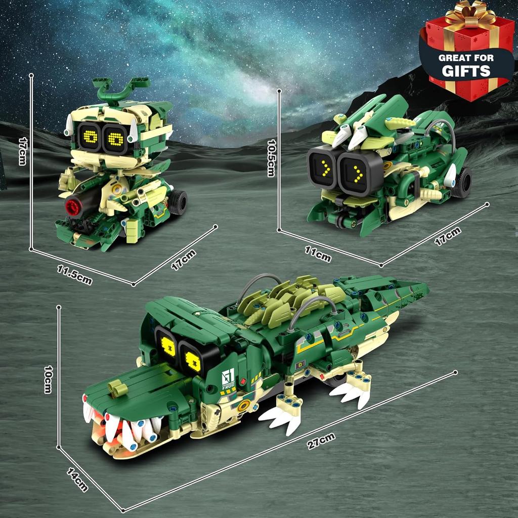 STEM Building Toys for Kids 6-14, Remote & APP Controlled 3in1 STEM Robot Building Kit for Kids with Music Spray, 513 Pcs Building Blocks Set