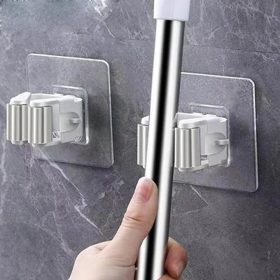 Wall Mounted Mop Organizer Holder Brush Broom Hanger Home Storage Rack Bathroom Suction Hanging Pipe Hooks Household Tools Home