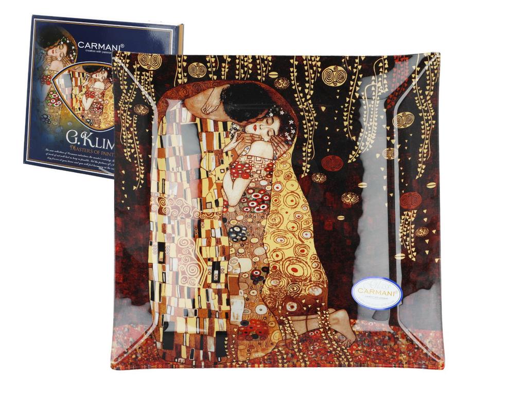 Talerz Dekoracyjny Porcelana Gustav Klimt Pocałunek Ozdoba Na Ścianę