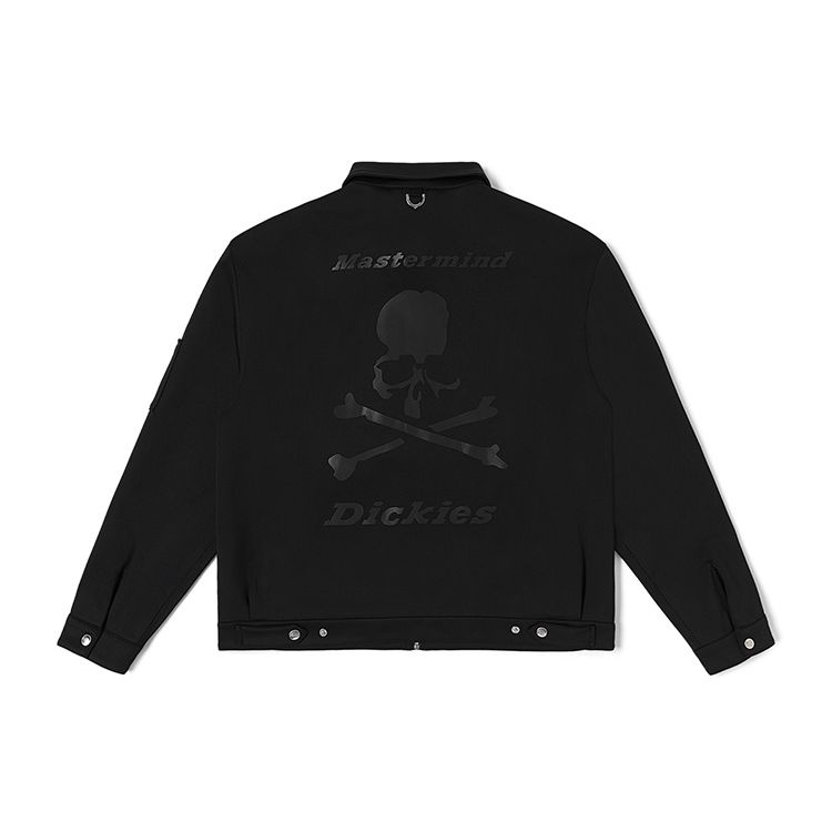 Dickies X Mastermind Japan Reflective Print Fitted Long Sleeve Zip Jacket Men jackets Black DK011445H29