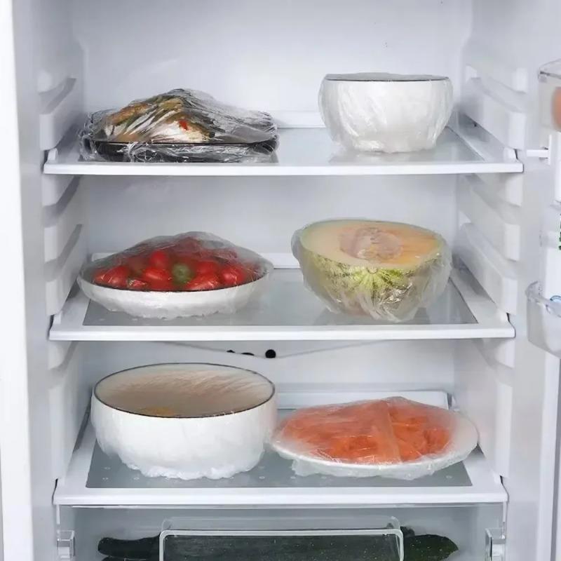 500/10PCS Disposable Food Keeping Film Kitchen Food Storage Covers Bags for Bowls Elastic Plate Plastic Lid Covers Vacuum Bags