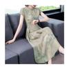Verbessertes Cheongsam-Kleid Damen Sommer Slim-Fit Qi-Taschenrock Neuer chinesischer Stil Kurzärmelrock Sommer