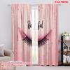 2pcs,2D Plane Printing Pattern Curtains Glamour Lash Art Versatile 100% Polyester (without Rod) Versatile All Perfect for Season
