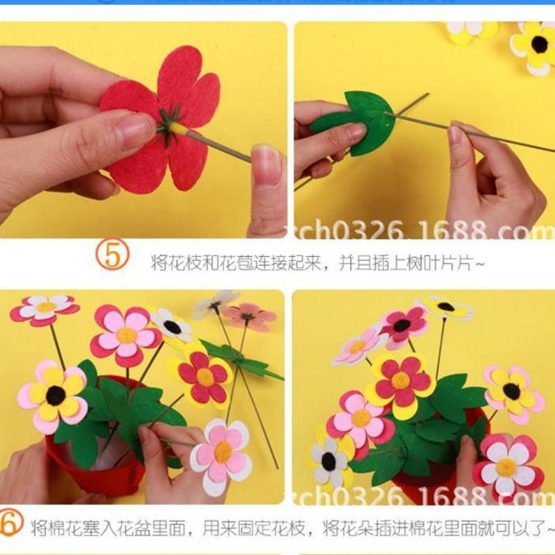 1KS Nové Horké Vzdělávací Hračky pro Rané Dětství 3D DIY Netkaný Umělý Květináč Děti