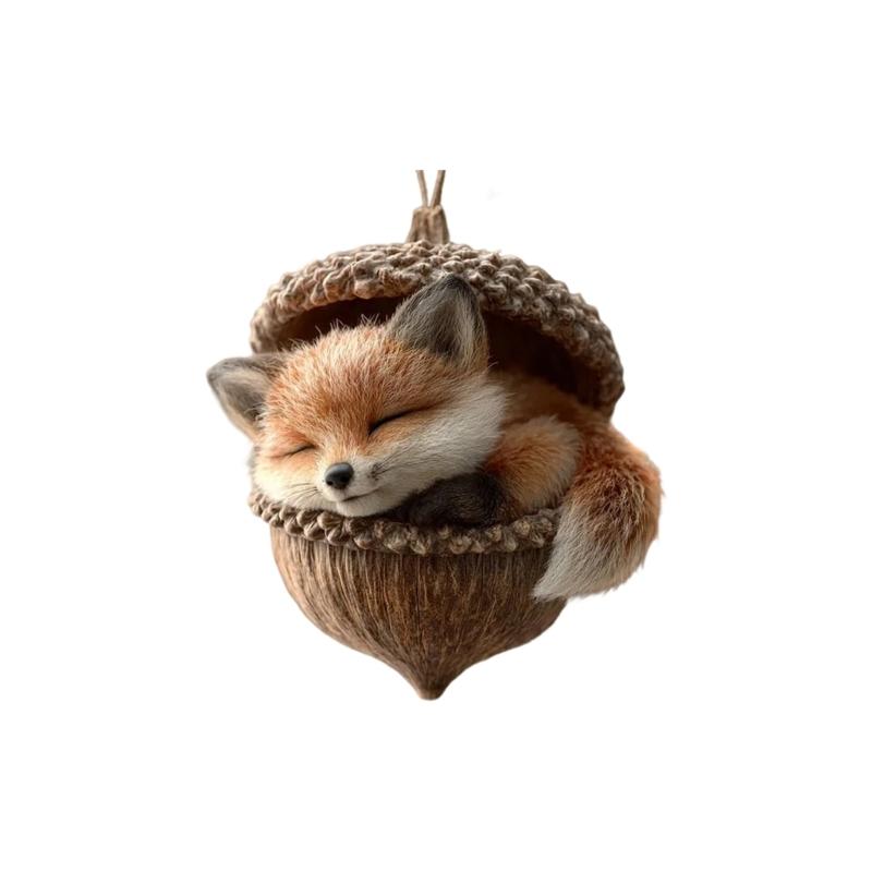 (1 Stück) Weihnachtsdekoration - Acryl-Tierdekor mit roten Beeren, Baumhänger für Hütte, Bauernhaus-Feiertagsdekorationen