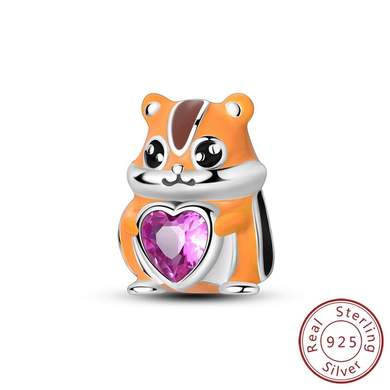 New In copper Charm Bead Charms Bead Charms Rabbit Turtle Cat Dog Pendant Jewellery Compatible With Authentic Bracelets Ideal For Women Do It Yourself