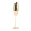 Gold Plated Long Stem Cup 304 Stainless Steel Gold Champagne Glass Metal Goblet  Wedding Party