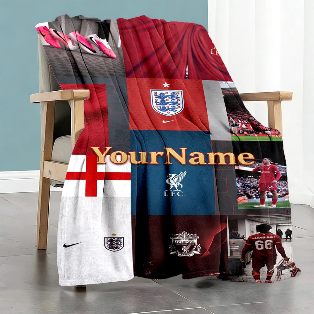Liverpool Customize Your Name Blanket Throw Customizable Blanket Durable Comfort Throw For Bedding Bed Home Decor Seaside Four Seasons Multipurpose