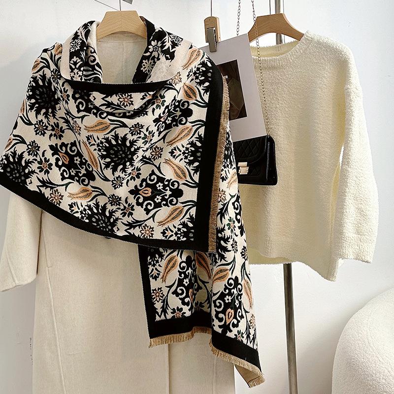 Women's Korean Style Cashew-Patterned Winter Scarf Shawl