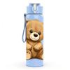 1PC Classic Brown Teddy Bear Print 750ml Color Plastic Sports Water Bottle Leakproof Flip Straw Lid Suitable for Sports Office Home Use
