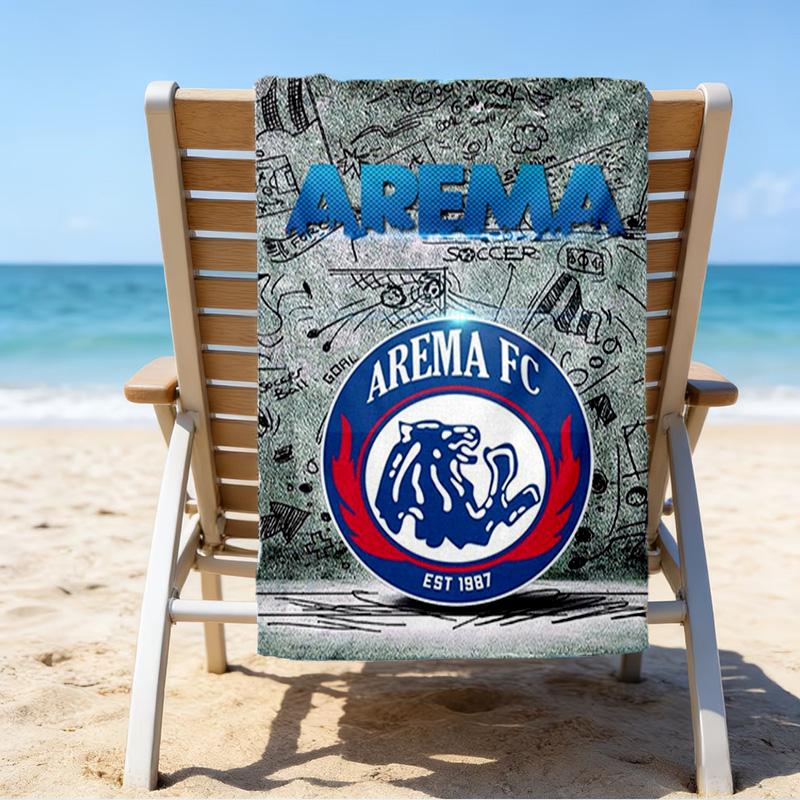 Arema Football club Printed Beach Towel, Super Soft Microfiber, Perfect Gift Birthday, for Pool, Beach, Travel, for family and friends