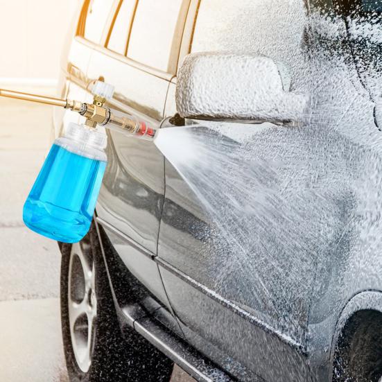 1L Bottle Cleaning Watering Can Adjustable Nozzle 4000 PSI Transparent Cavity with Scale