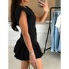 BITCED Fashion Summer Spring Solid Color Print Short Sleeve O-Neck Casual Dresses