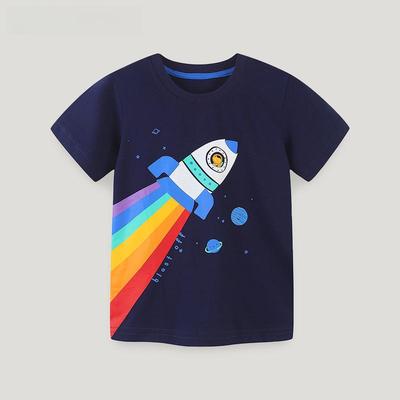 Summer New Cartoon Short-Sleeve T-Shirt for Boys - European & American Style, Round Neck