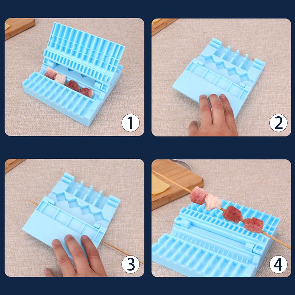 Multifunction BBQ Barbecue Meat Skewer Device Machine Household Grilling Skewer Mold For Outdoor BBQ