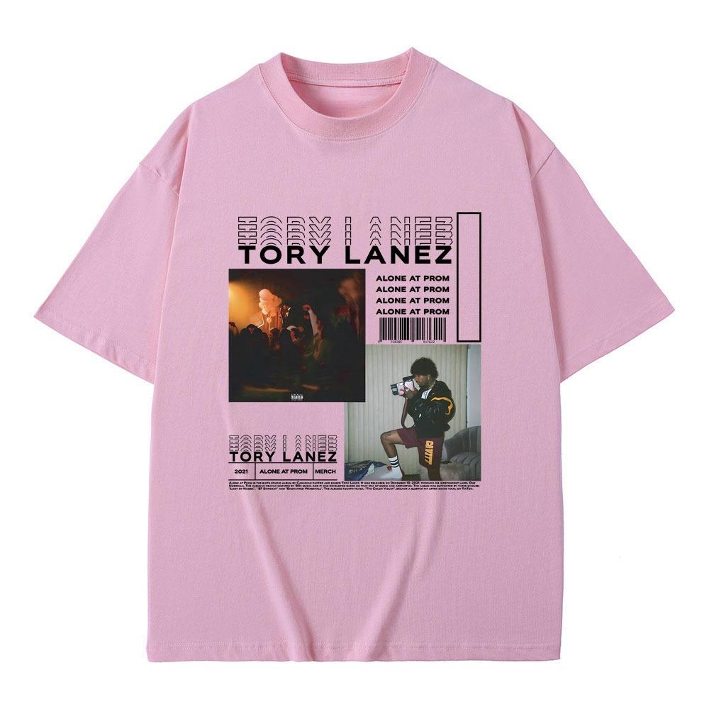 T-shirt Grafica Album Musicale Rapper Tory Lanez Alone At Prom Uomo Donna Hip Hop Rap T-shirt Oversize Maschile Vintage -