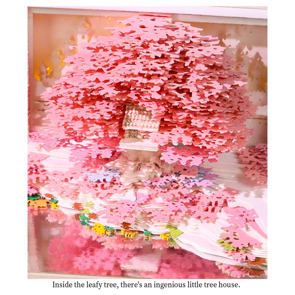 Unique Paper Sculpture Calendar For Desk Decor LED Light Memo Art Note Papers Student Present