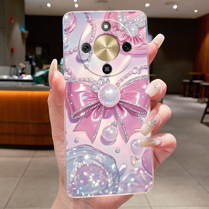 For Honor Magic 8 Lite Case Pretty Flower Butterfly Silicone Clear Back Cover Soft TPU Phone Case for Honor Magic8 Lite 5G Funda