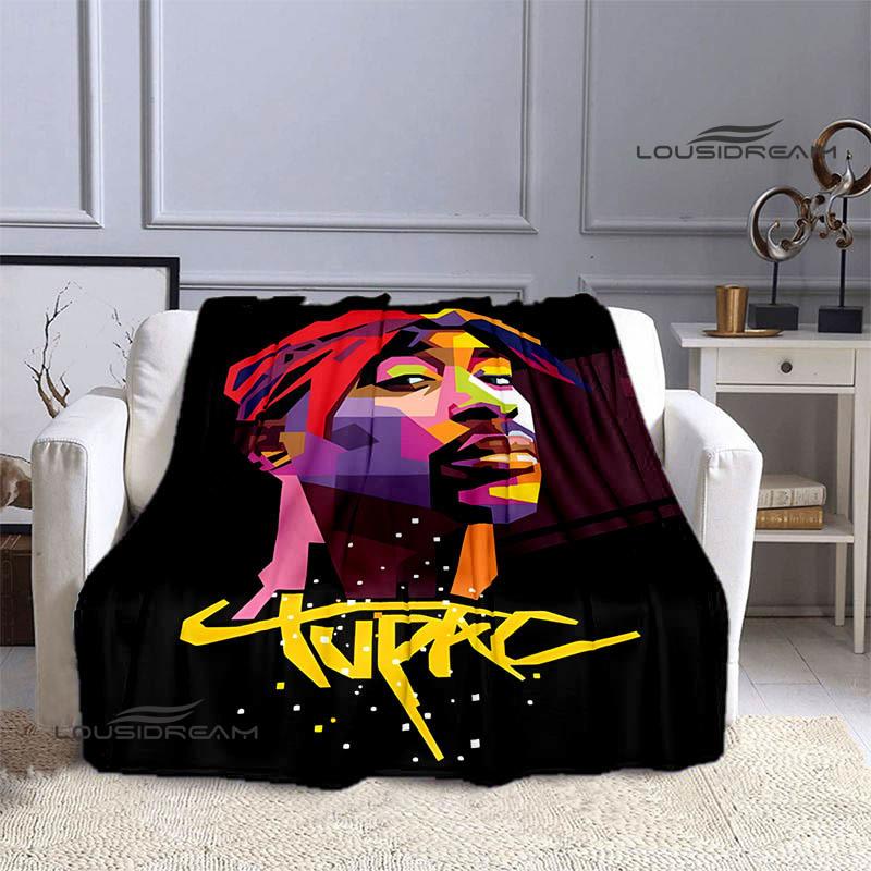Hip-hop 2PAC Printed Blanket Picnic Blanket Warm Blankets Outdoor Blanket Home Bed Linings Blankets for Beds Birthday Gift