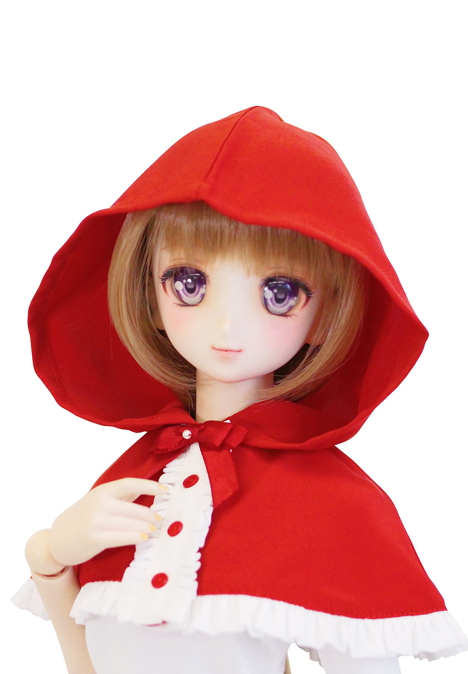 

Совместимая с Petite Marie Scale Милая кукольная одежда BJD 60 см 1/3 DD/SD Плащ с капюшоном с оборками, Красный, [№0085]