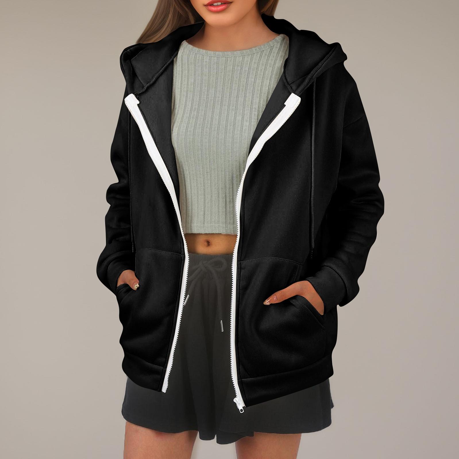 Женская толстовка с капюшоном, однотонная, с длинными рукавами, свободная спортивная куртка с капюшоном XXL