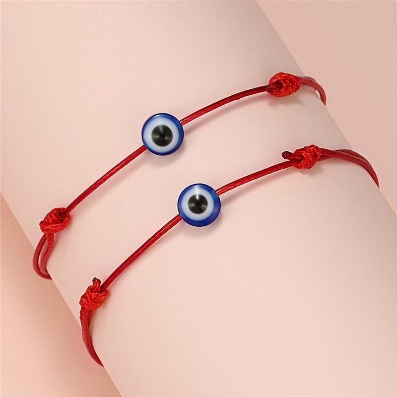 Boho-Chic Evil Eye Beaded Bracelet Adjustable Black Cord, Vintage/Bohemian Style, Ideal for Daily Wear & Gifting, Cute Bracelets