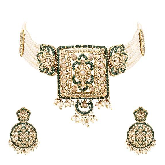 

Позолоченное традиционное кунданское жемчужное многослойное колье-чокер, набор украшений для женщин