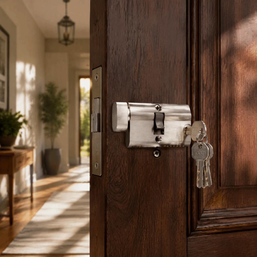with 3 Keys Door Lock Cylinder Silver Door Lock Core Sturdy Home Door Lock Interior Door Lock Swap