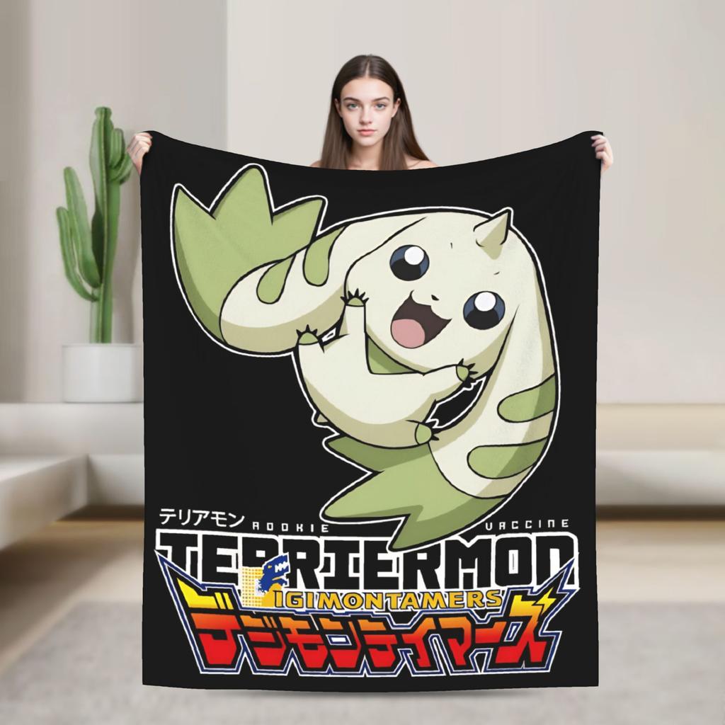 digimon adventure gatomon Flannel Blankets  Warm Soft Bedding Throws for Living Room Picnic Fluffy Bedspread Sofa Bed Cover