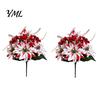Artificial Dieffenbachia Plants Poinsettia Flowers, Christmas Fake Floral Berry Centerpiece, Fade-Resistant Life Like Indoor Greenery Red And